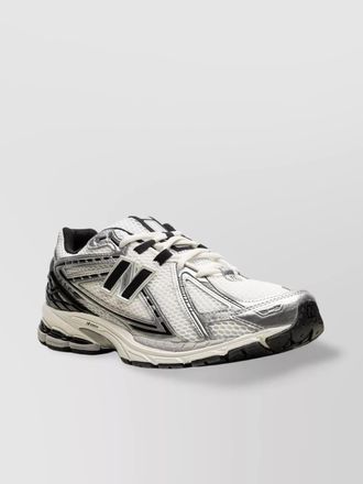 New Balance mesh round toe leather trim sneakers