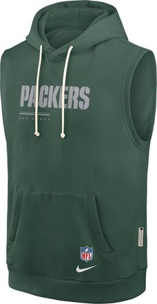 Nike Green Bay Packers Sideline Nike Mens Dri-FIT NFL Sleeveless Pullover Hoodie in Green | 03B43EE7T-0CN