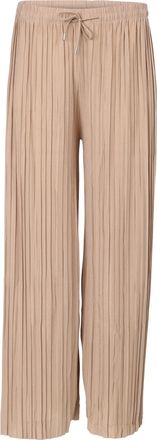 Malito more than fashion Womens Pleated Trousers - Loose Soft Flowing Chiffon Trousers - Long Summer Trousers - Trendy Marlene Trousers 883, Fango, L-XL