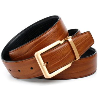 Anthoni Crown Lederg&uuml;rtel ANTHONI CROWN, Herren, Gr. 85, braun (cognac), Leder, unifarben, G&uuml;rtel Lederg&uuml;rtel, in angesagter Cognac Farbe, Schnalle mattgoldfarben