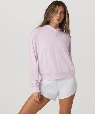 Vuori Clothing Halo Modern Pullover Hoodie | Lilac Breeze Heather | XS, Size Extra Small
