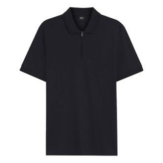 HUGO BOSS Cotton-Blend Polo Shirt With Zip Placket, Size XX-Large