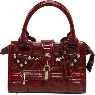 Burberry Pre-owned Handbags, female, Red, Size: ONE SIZE Pre-owned Satchel