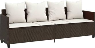 vidaXL Vidaxl - Tumbona Con Cojines Rat&aacute;n Sint&eacute;tico Marr&oacute;n