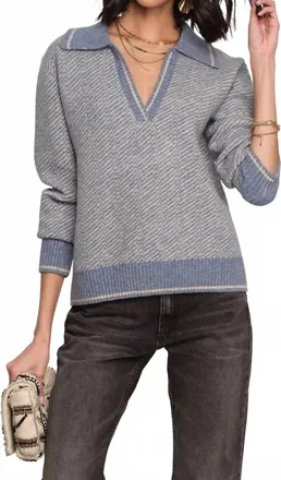 Heartloom Serene Long Sleeve Sweater In Dusty Blue