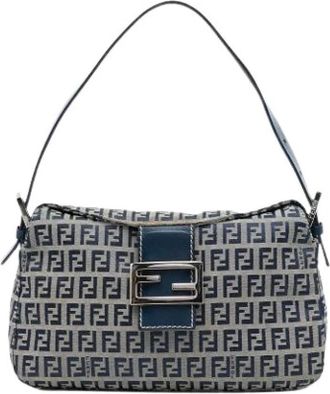 Fendi Pre-owned Baguette Schoudertas - Dames - Vintage Schoudertas - Blauw - ONE Size - Leer - Vintage
