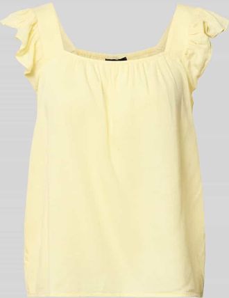Pieces Regular Fit Blusentop aus Baumwoll-Leinen-Mix Modell PIA in Hellgelb, Gr&ouml;&szlig;e XL