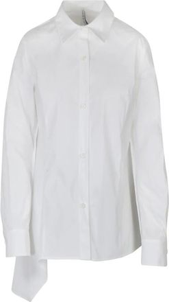 Liviana Conti Shirts, female, White, Size: M Asymmetric Poplin Shirt