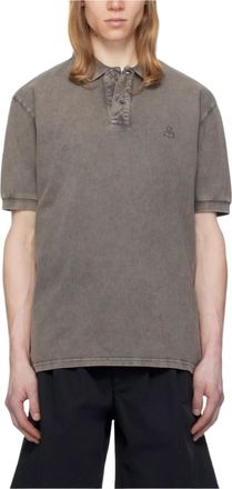 Isabel Marant Afko Plastron Polo Shirt In Faded Black