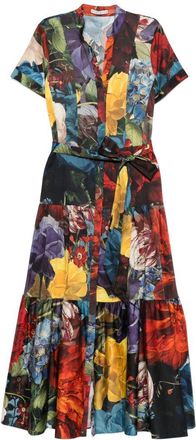 Alice & Olivia Womens Printed Midi Dress