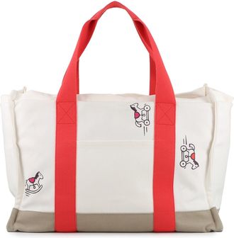 Herm&egrave;s Bougainvillier Gray White Tote Bag (Pre-Owned)