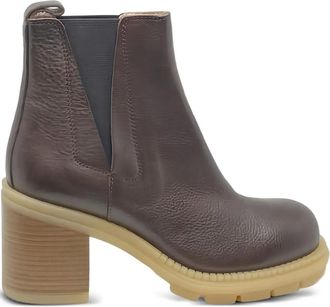 AGL 80mm Franky ankle boots - women - CALFSKIN/Leather/Polyurethane - 38.5 - Brown