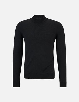 HUGO BOSS Mens San Matteo-M Turtleneck Jumper - Black - Size: 40