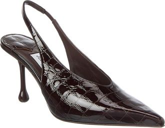 Jimmy Choo London Isa 80 Croc-Embossed Leather Slingback Pump