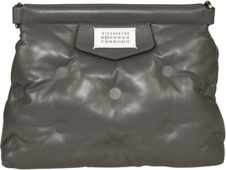 Maison Margiela Tassen, Dames, Grijs, ONE Size, Leer, Glam Slam Classique Small