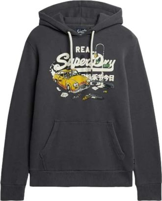 Superdry New York Vintage Logo Hoodie - Heren - Hoodies - Grijs - XL - Katoen - Hoodies & sweatvesten