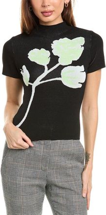 Gracia Flower Mock Neck Top