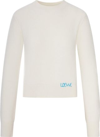 Loewe WOOL SWEATER WITH HAND-EMBROIDERED LOEWE DETAIL APPLIED TO THE HEM - Loewe - Woman
