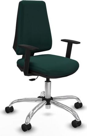 Piqueras y Crespo Elche Cp Similpiel Verde Botella Brazos 1d Base Cromada Ruedas Nailon 65mm