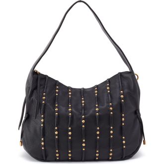 Hobo Kori Stud Detail Leather Hobo Bag in Black at Nordstrom