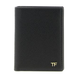 Tom Ford Foldable Small-Grain Leather Cardholder