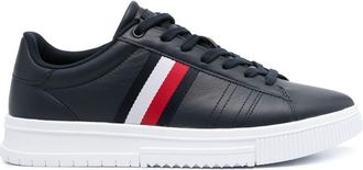 Tommy Hilfiger stripe-detail lace-up sneakers - men - Calf Leather/Fabric/Rubber - 44 - Blue