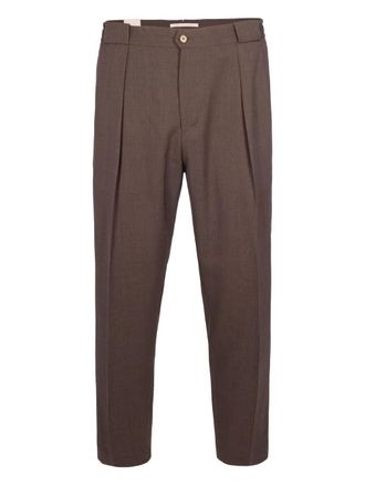 BRIGLIA 1949 pleated trousers - men - Virgin Wool/Polyester - 49 - Brown