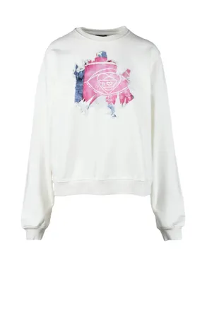Diesel White Cotton Crew Neck Sweatshirt