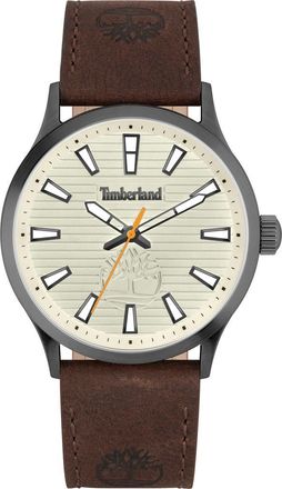 Timberland Trumbull Leather Strap Watch, 45mm in Dark Brown at Nordstrom
