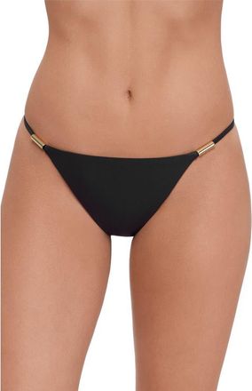 Steve Madden Beaded Strap Bikini Bottoms in Raven Black at Nordstrom, Size X-Large
