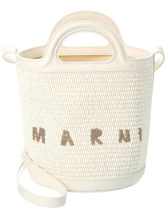 Marni Tropicalia Small Leather-Trim Bucket Bag