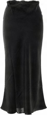 Fiorucci Black Elastic Silk-Blend Maxi Skirt