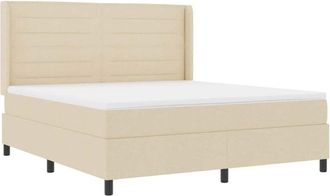 vidaXL Cama Tipo Box Spring Con Colch&oacute;n Crema 180 X 200 Cm Tela Vidaxl