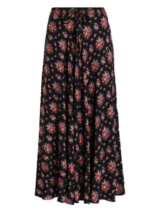 Dolce & Gabbana floral midi skirt - women - Silk/Elastane - 46 - Black