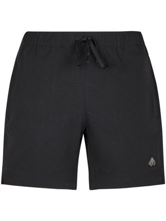 Moose Knuckles Minimalist Black Swim Shorts with Elastic Waistband