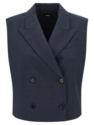Theory Womens Double-Breasted Vest