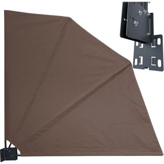 Quick-Star Quick Star - Sichtschutz F&auml;cher 115 X 115 Cm Easy Mount Taupe Blickdicht Balkon Trennwand Windschutz Sonnenschutz