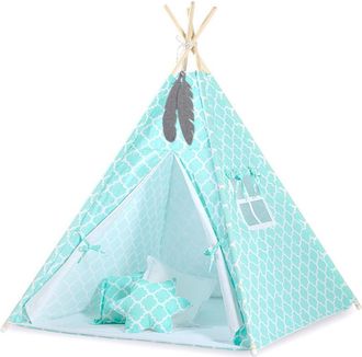 OEM Tienda Tipi Para Ni&ntilde;os + Colgantes De Plumas - Marruecos Menta