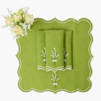 Mrs. Alice Green Lily of the Valley Eloise Linen Napkins at Nordstrom