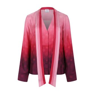 Casablanca Shirts, female, Multicolor, Size: M Pink Gradient Silk Wrap Shirt