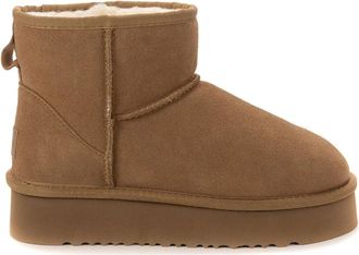 Keddo Bruine Casual Enkellaarsjes voor Vrouwen - Dames - Winterlaarzen - Bruin - 36 EU - Wol - Schoenen