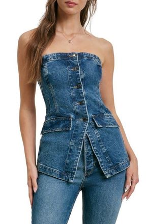 Favorite Daughter The Phoebe Strapless Denim Bustier Top in Reston at Nordstrom, Size 10