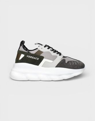 Versace Mens Chain Reaction Military Green Grey - Size: 13