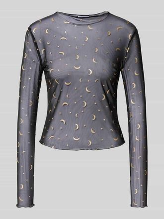 Noisy May Longsleeve mit Rundhalsausschnitt Modell STAR FOIL in Black, Gr&ouml;&szlig;e S