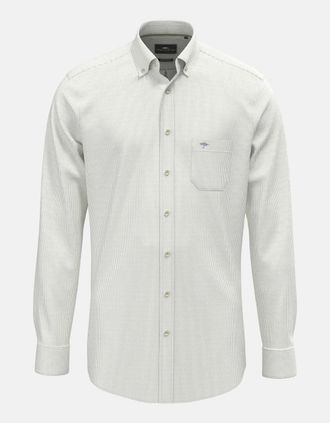 Fynch-Hatton Mens Washed Oxford Bengal Stripe Button Down Shirt Avocado - Multi - Size: 40/Regular