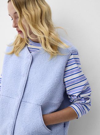 Jack & Jones Womens Vera high-pile fleece boxy-fit vest