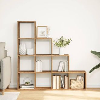 Berkfield Home Room Divider Bookcase 3-Tier Artisan Oak 137.5x29x103.5 cm Wood in Brown