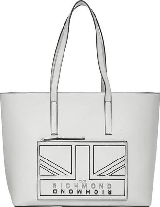 John Richmond Logato Dames Tote Tas - Dames - Shoppers - Wit - ONE Size - Leer - Tassen