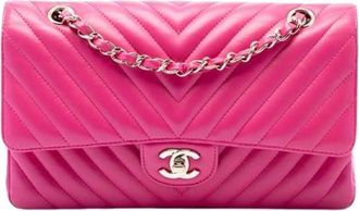 Chanel Pre-owned Classic Flap Shoulder Bag - Dames - Vintage Schoudertas - Roze - ONE Size - Leer - Vintage
