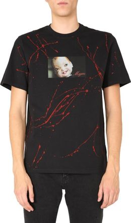 Msgm Black Graphic T-Shirt